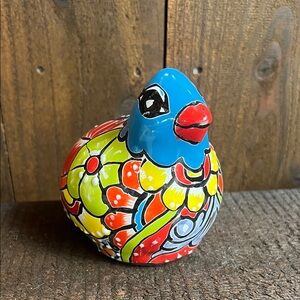 Colorful Talavera Quail Bird Figurine Decor.